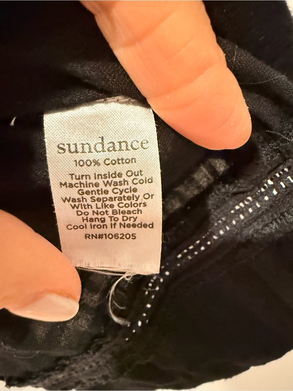 Sundance Sweatpea Black Smocked Button-Front Peasant Top - Picture 5 of 8